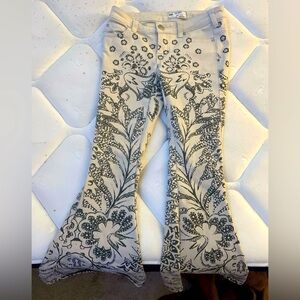 Free People Denim Designed Pants Size 25/XS